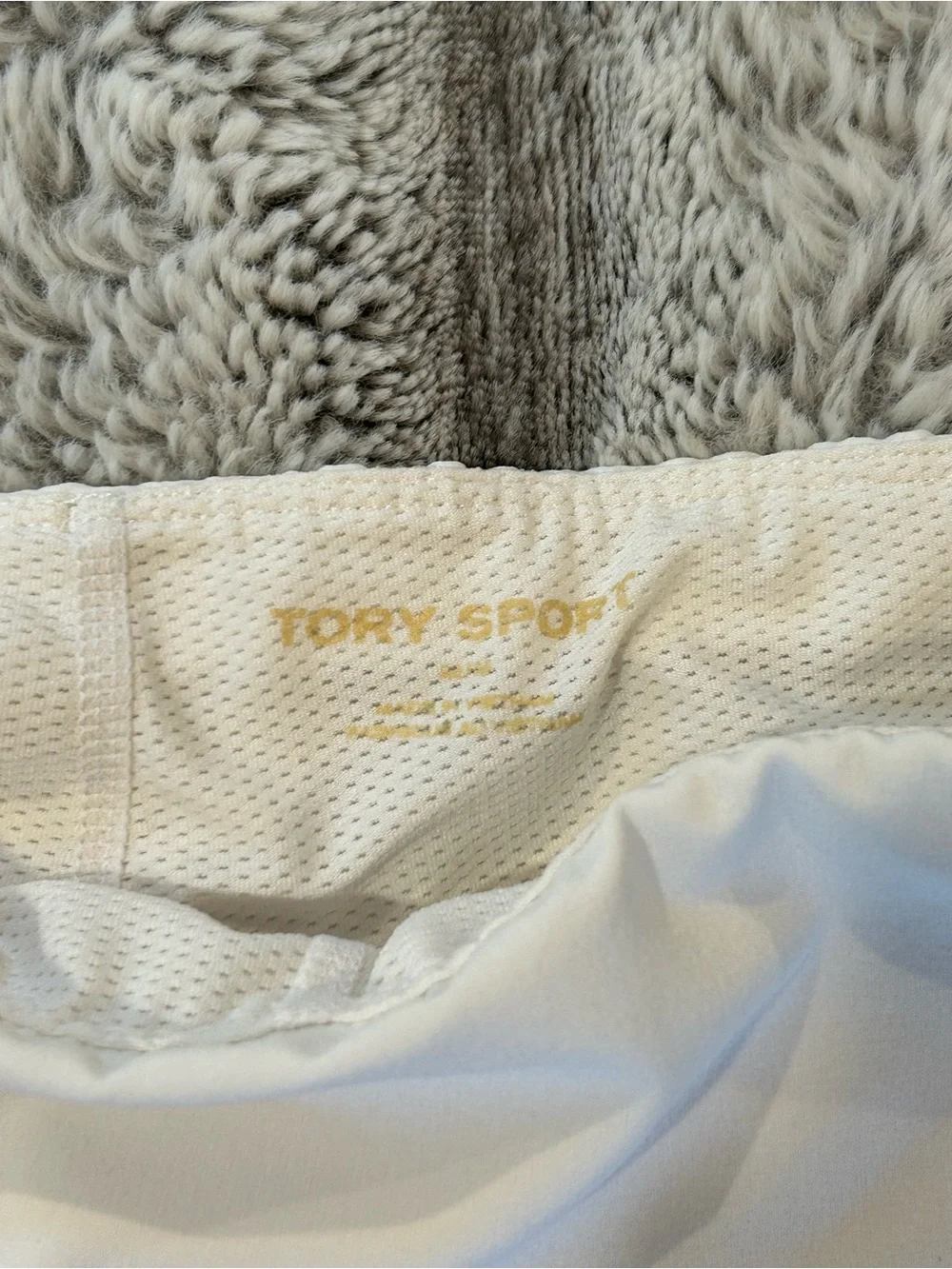 Tory Burch Pleated White Tennis Skirt with Navy Trim